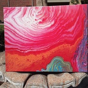Acrylic hand painted abstract art